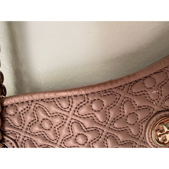 Tory Burch Marion Quilted Chains Large Tote Bag Taupe - Picture 4 of 10
